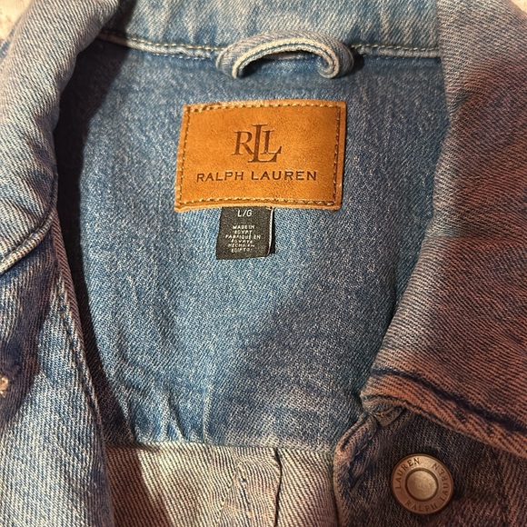 Ralph Lauren belted denim field jacket. Completely new size large or 10/12 - Picture 3 of 4